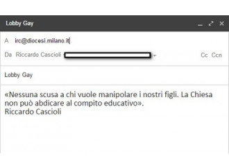 «Nessuna scusa alla lobby gay»
Inviamo email alla Curia di Milano